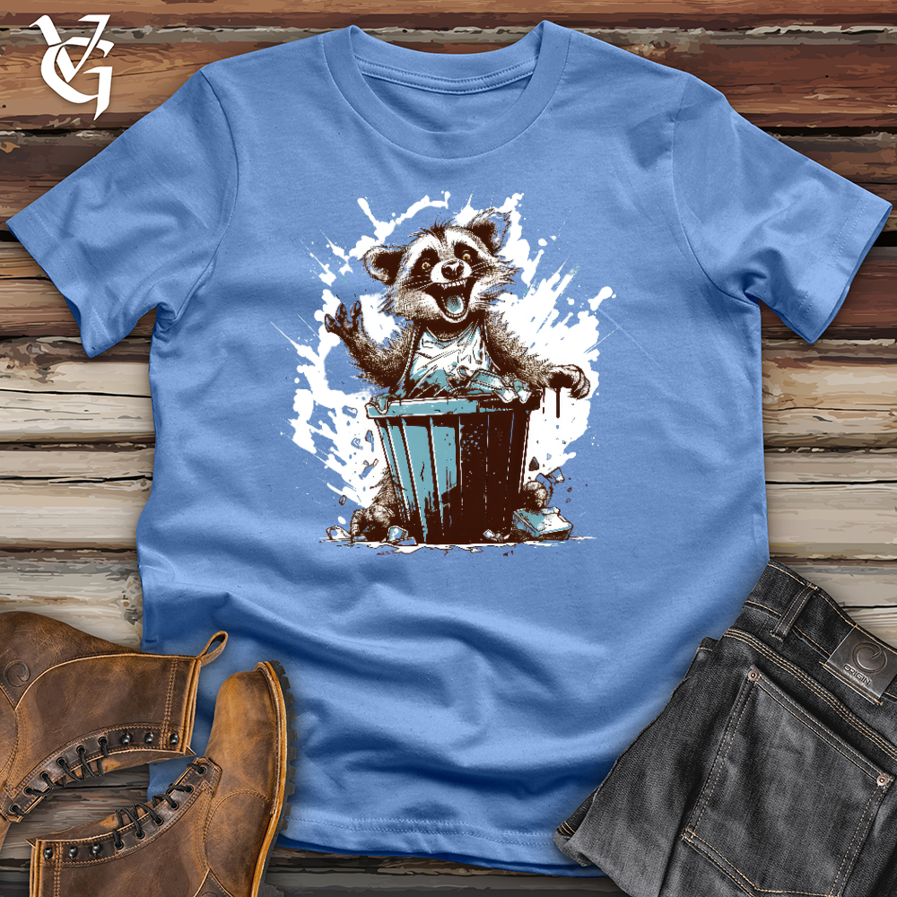 Viking Goods Raccoon Trash Party Cotton Tee Columbia Blue / L