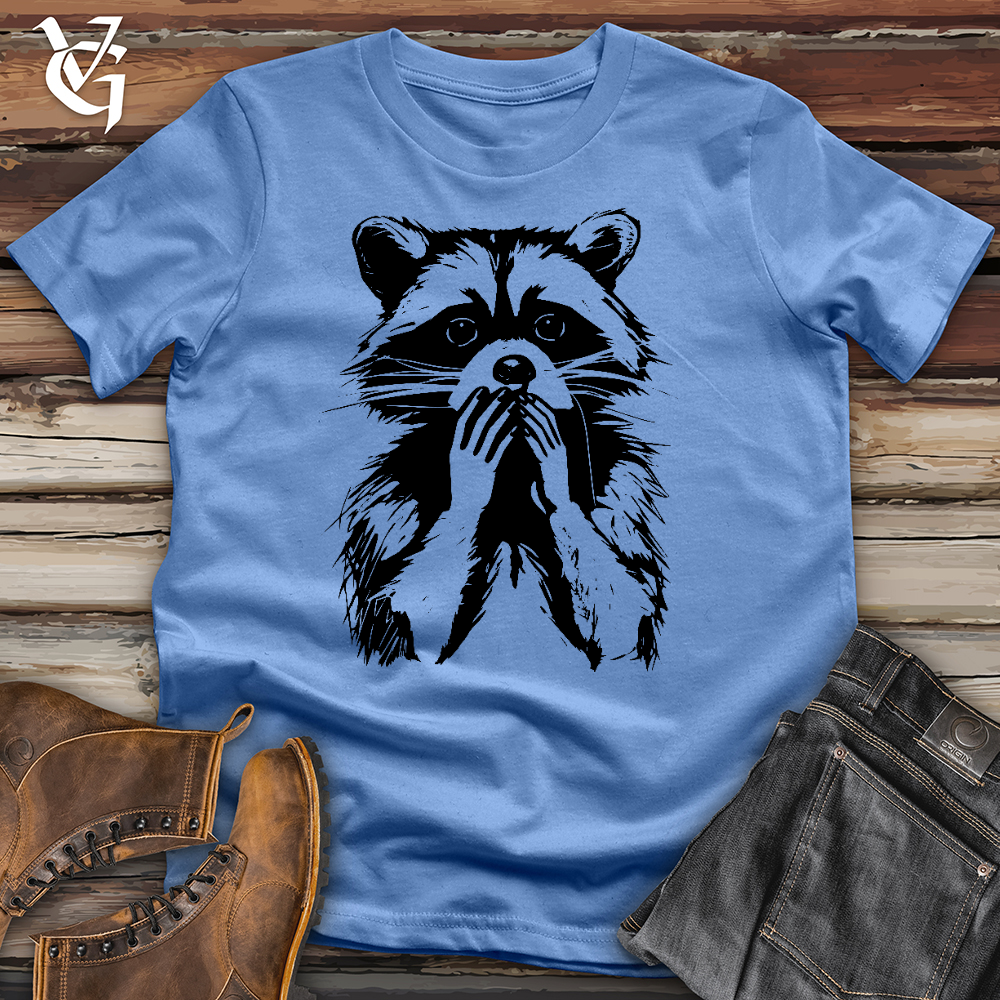 Viking Goods Raccoon Whoops Cotton Tee Columbia Blue / L