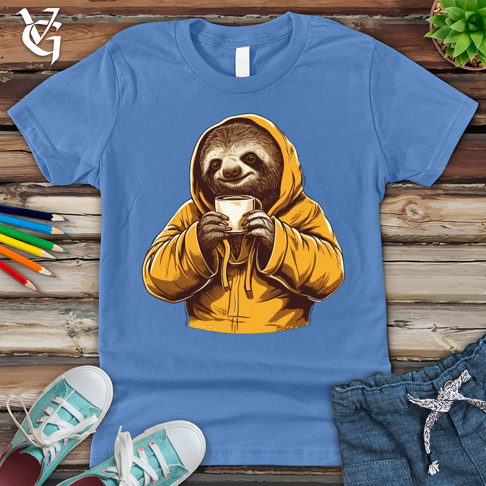 Viking Goods Sloth Coffee Youth Tee Columbia Blue / L