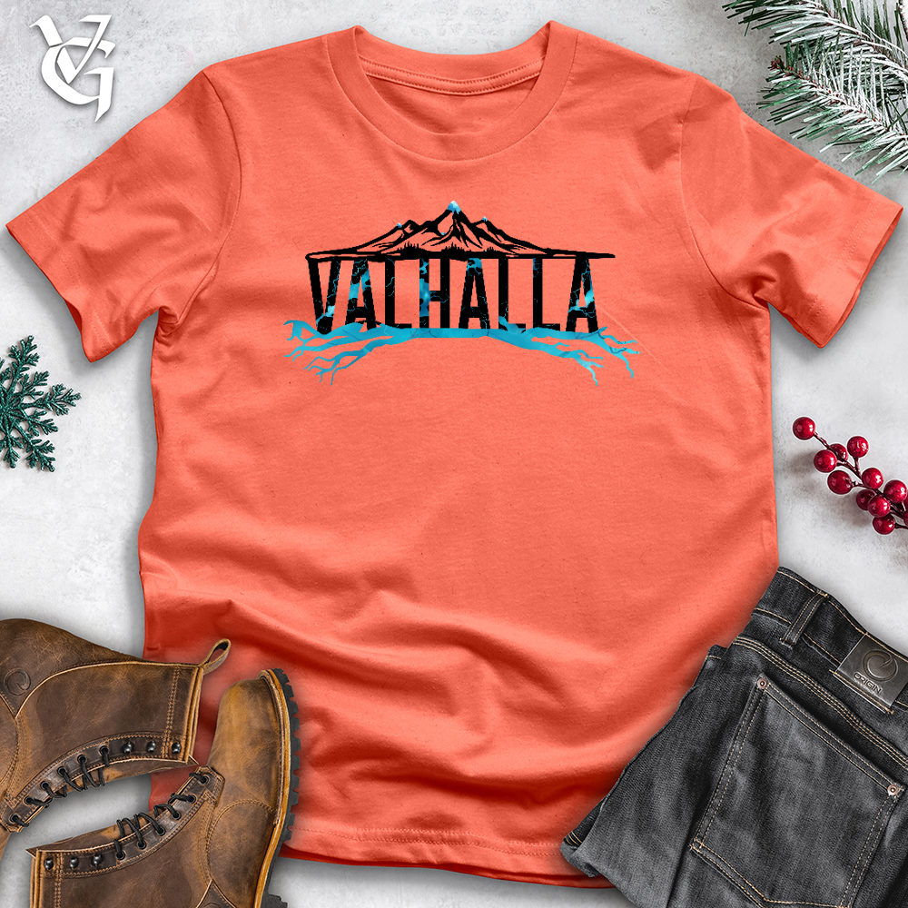 Viking Goods Icy Valhalla Mountain Cotton Tee Coral / L