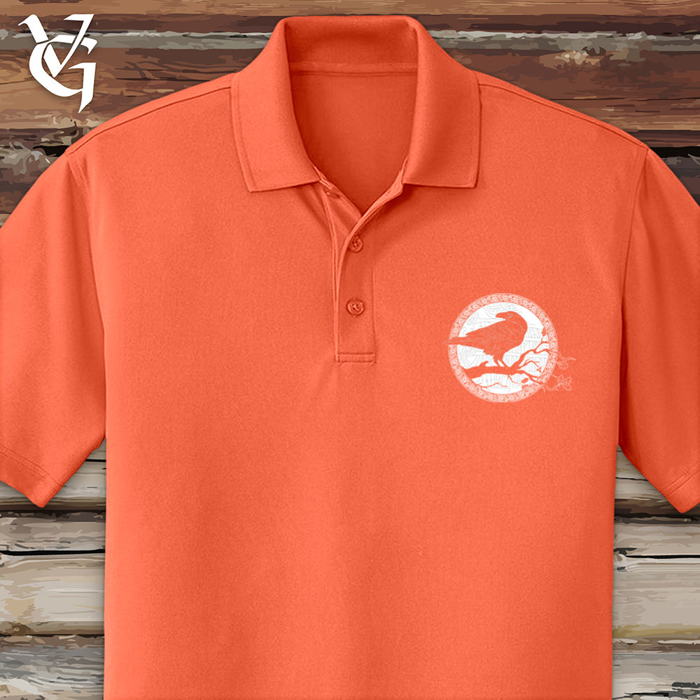 Viking Goods White Winter Raven Polo Coral Splash / L