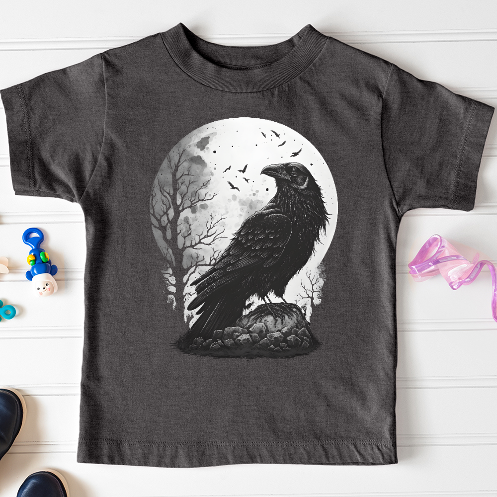 Viking Goods Midnight Raven Perch Toddler Tee Dark Grey Heather / 2T