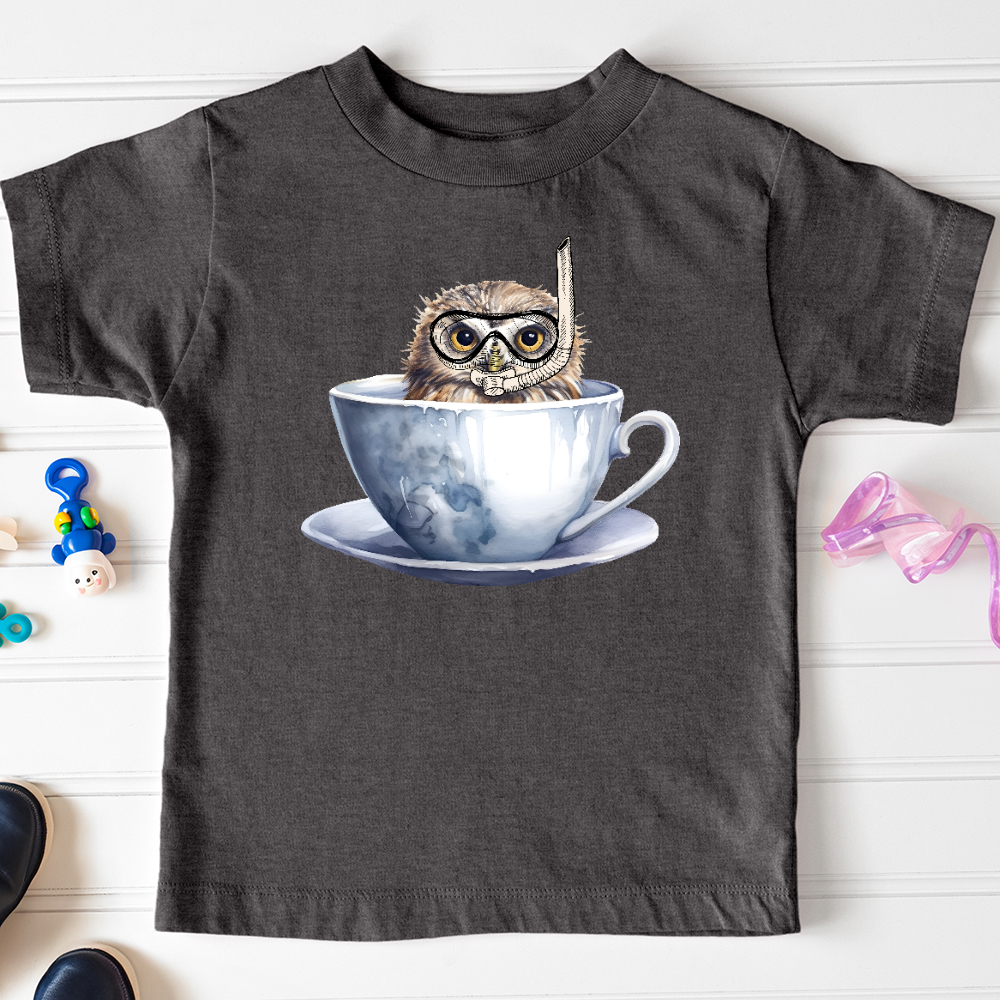 Viking Goods Snorkeling Owl Toddler Tee Dark Grey Heather / 2T