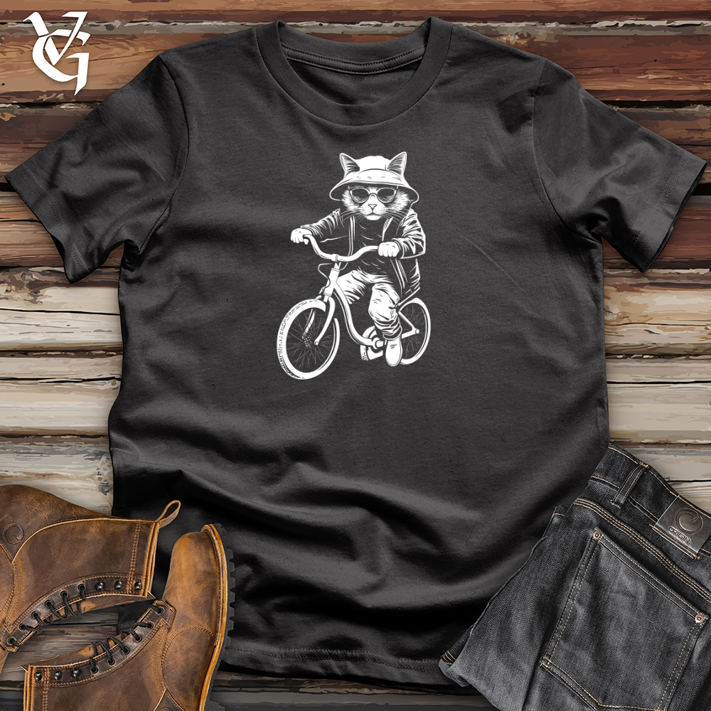 Viking Goods Feline Cycle Whisker Jaunt Adventure Cotton Tee Dark Grey / L