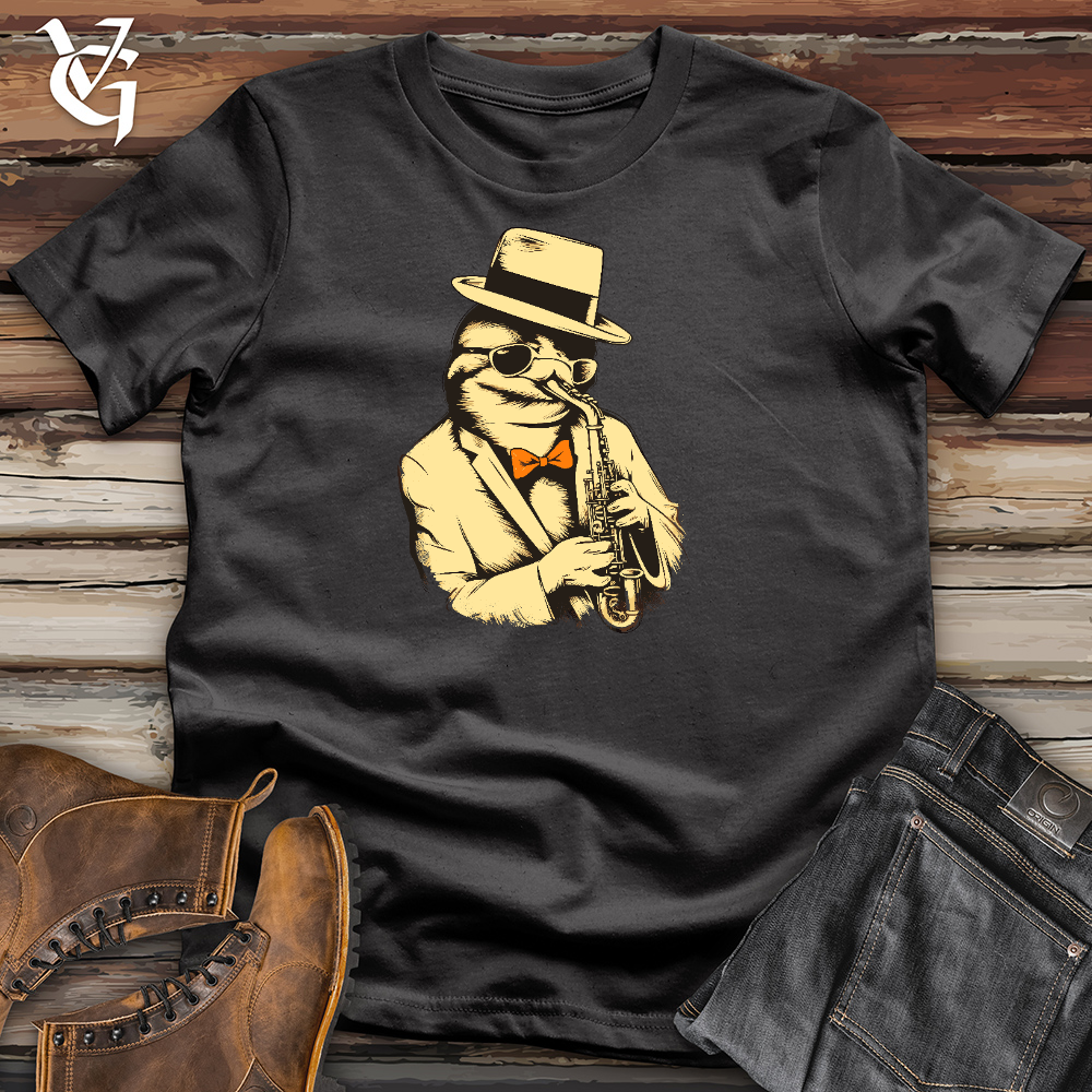 Viking Goods Jazzy Penguin Serenade Cotton Tee Dark Grey / L