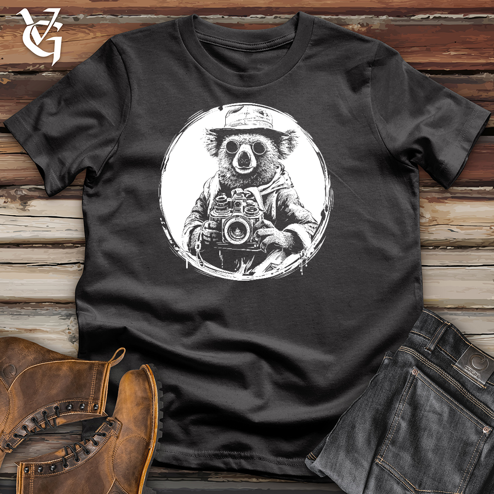 Viking Goods Koala With Camera Cotton Tee Dark Grey / L