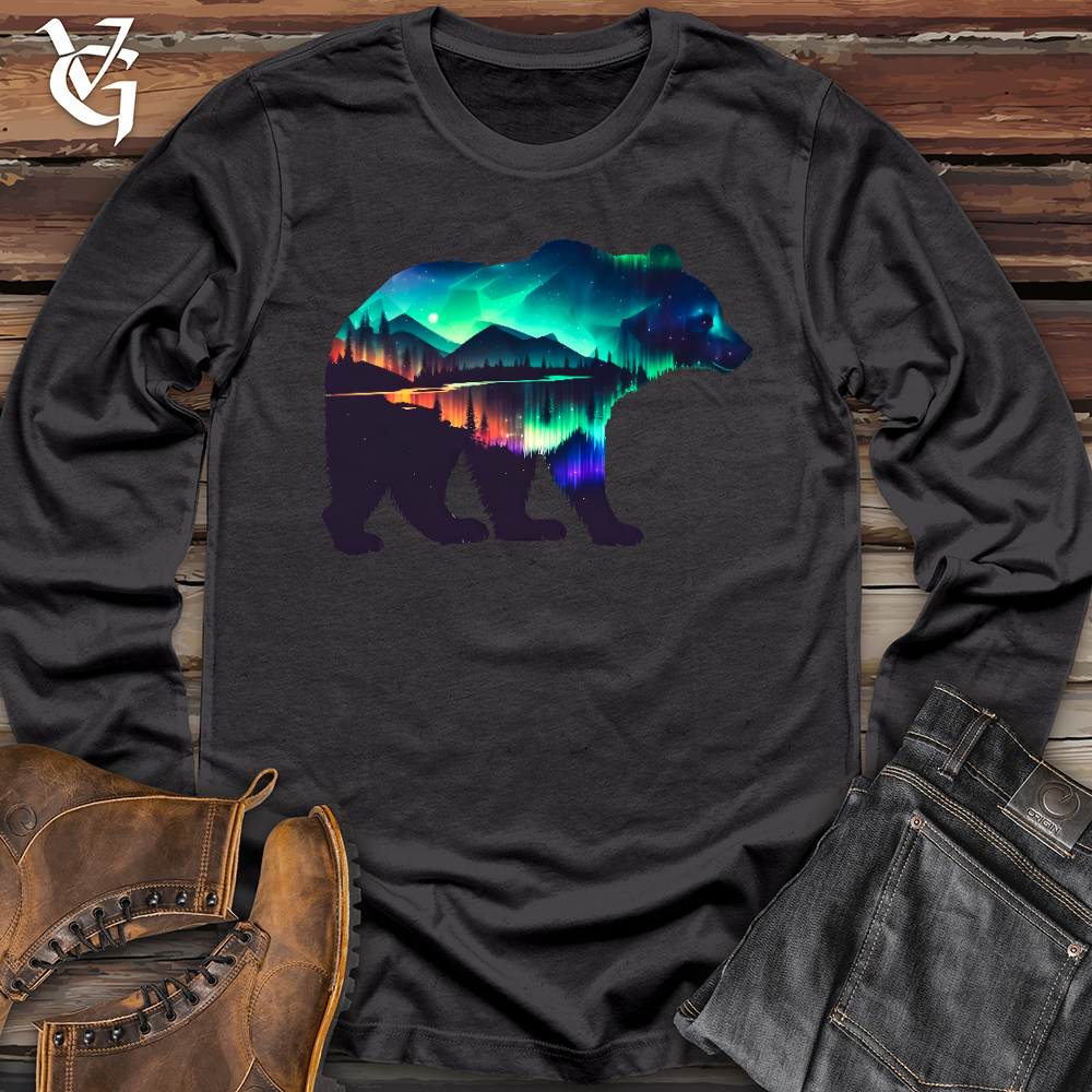Viking Goods Northern Lights Bear Long Sleeve Dark Grey / L