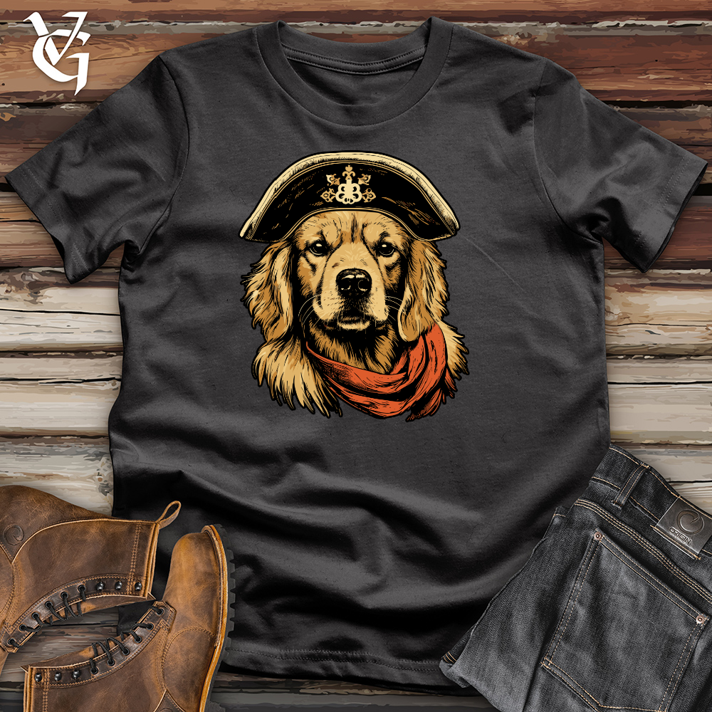 Viking Goods Pirate Pup Golden Retriever Cotton Tee Dark Grey / L