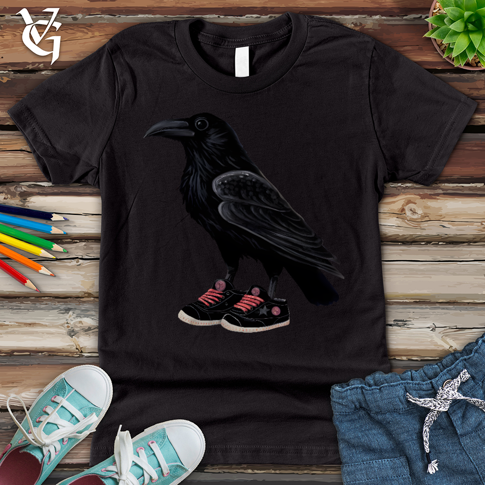 Viking Goods Raven Wearing Sneakers Youth Tee Dark Grey / L