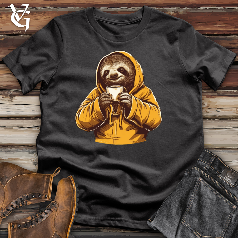 Viking Goods Sloth Coffee Cotton Tee Dark Grey / L