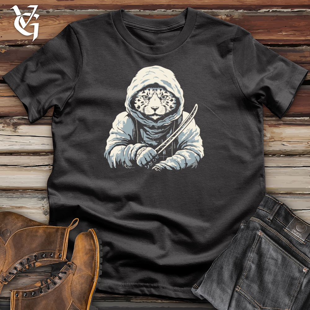 Viking Goods Snow Leopard Samurai Cotton Tee Dark Grey / L