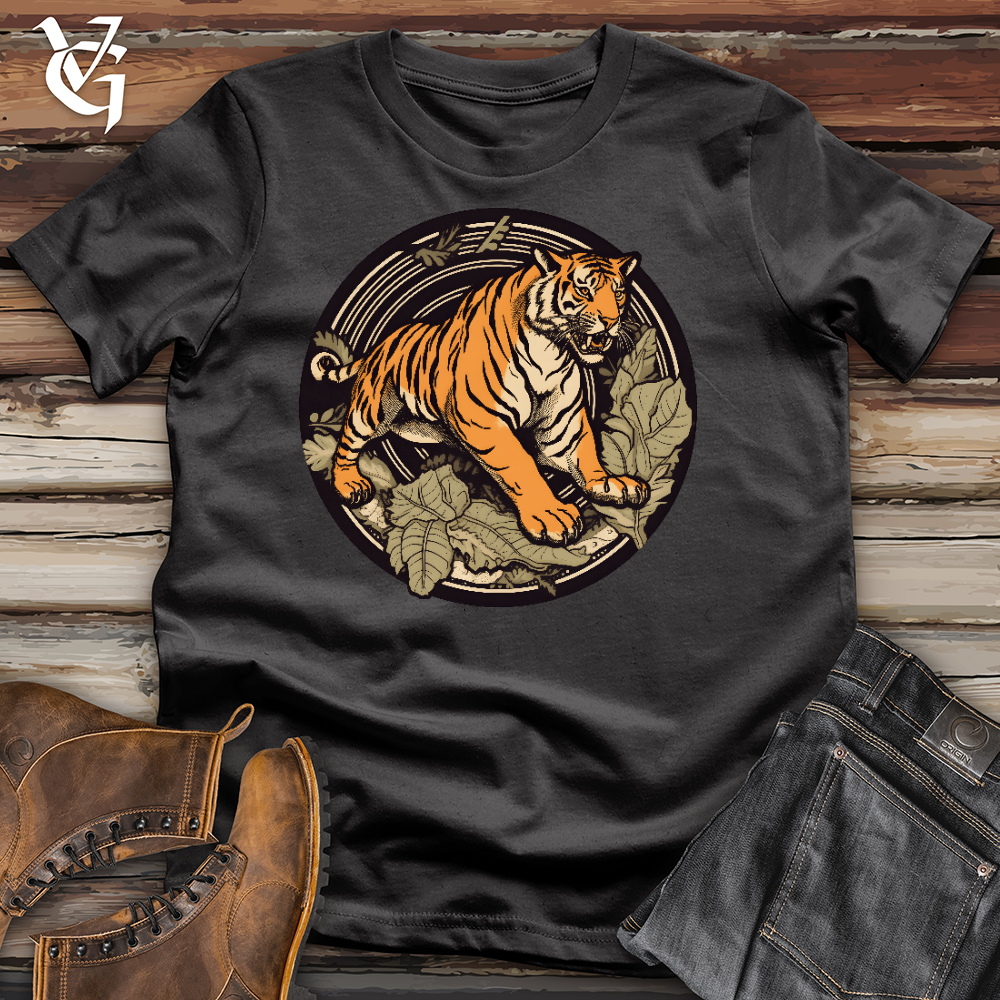 Viking Goods Tiger In The Midnight Cotton Tee Dark Grey / L
