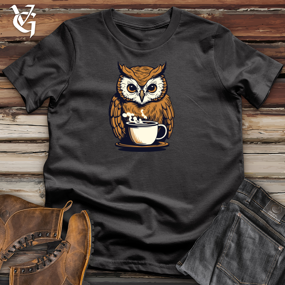 Viking Goods Vintage Cocoa Owl Cotton Tee Dark Grey / L