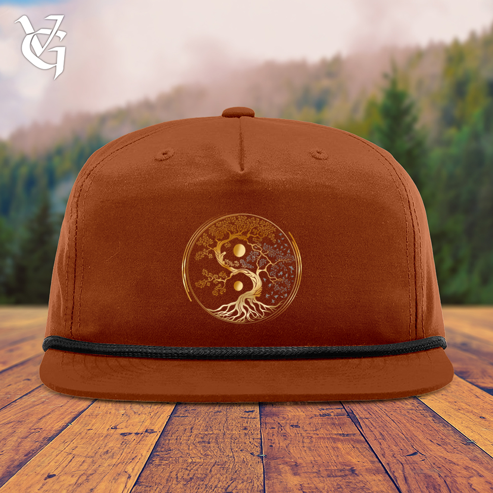 Viking Goods Tree Of Life Yin Yang Snapback Cap Dark Orange/ Black
