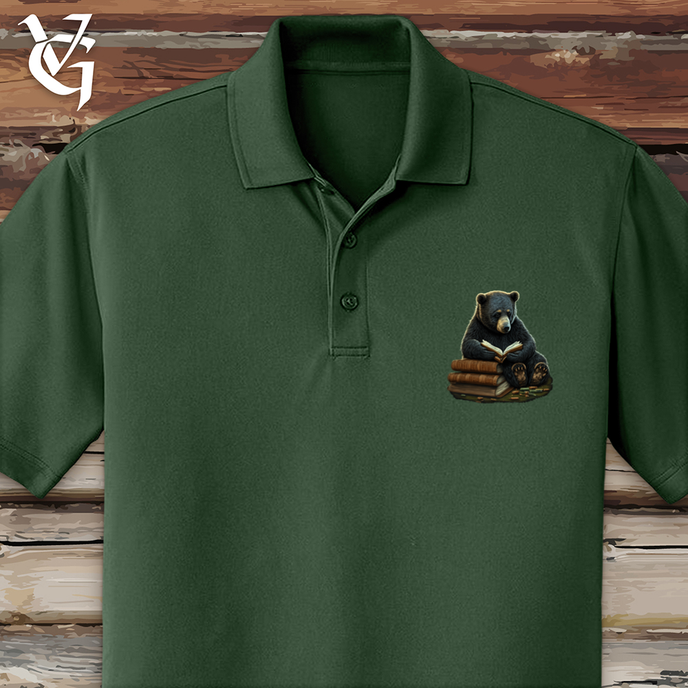 Viking Goods Studious Bear Polo Deep Forest Green / L
