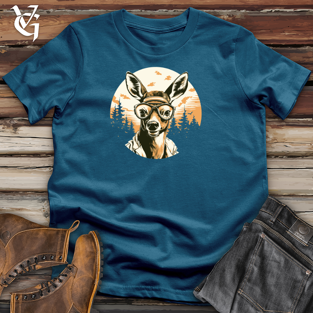 Viking Goods Aerial Antler Aviator Cotton Tee Deep Teal / L