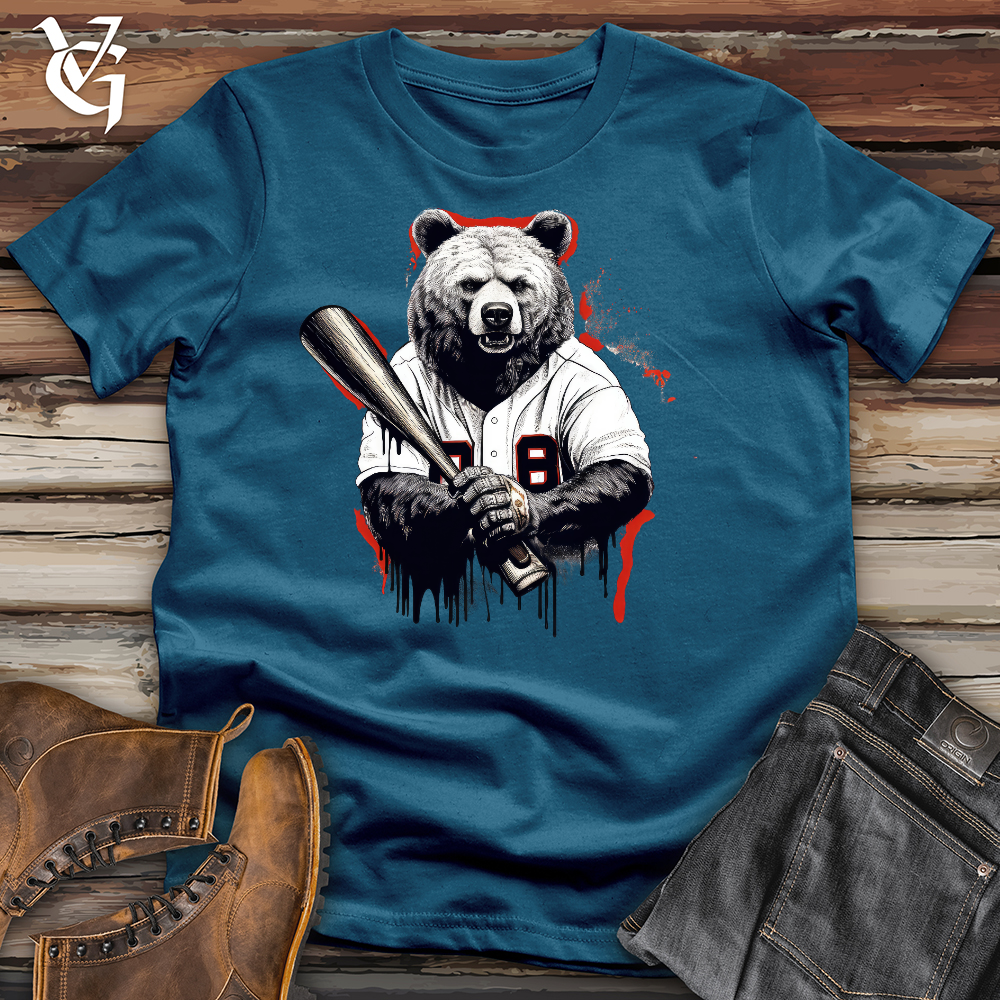 Viking Goods Baseballin Bear Cotton Tee Deep Teal / L