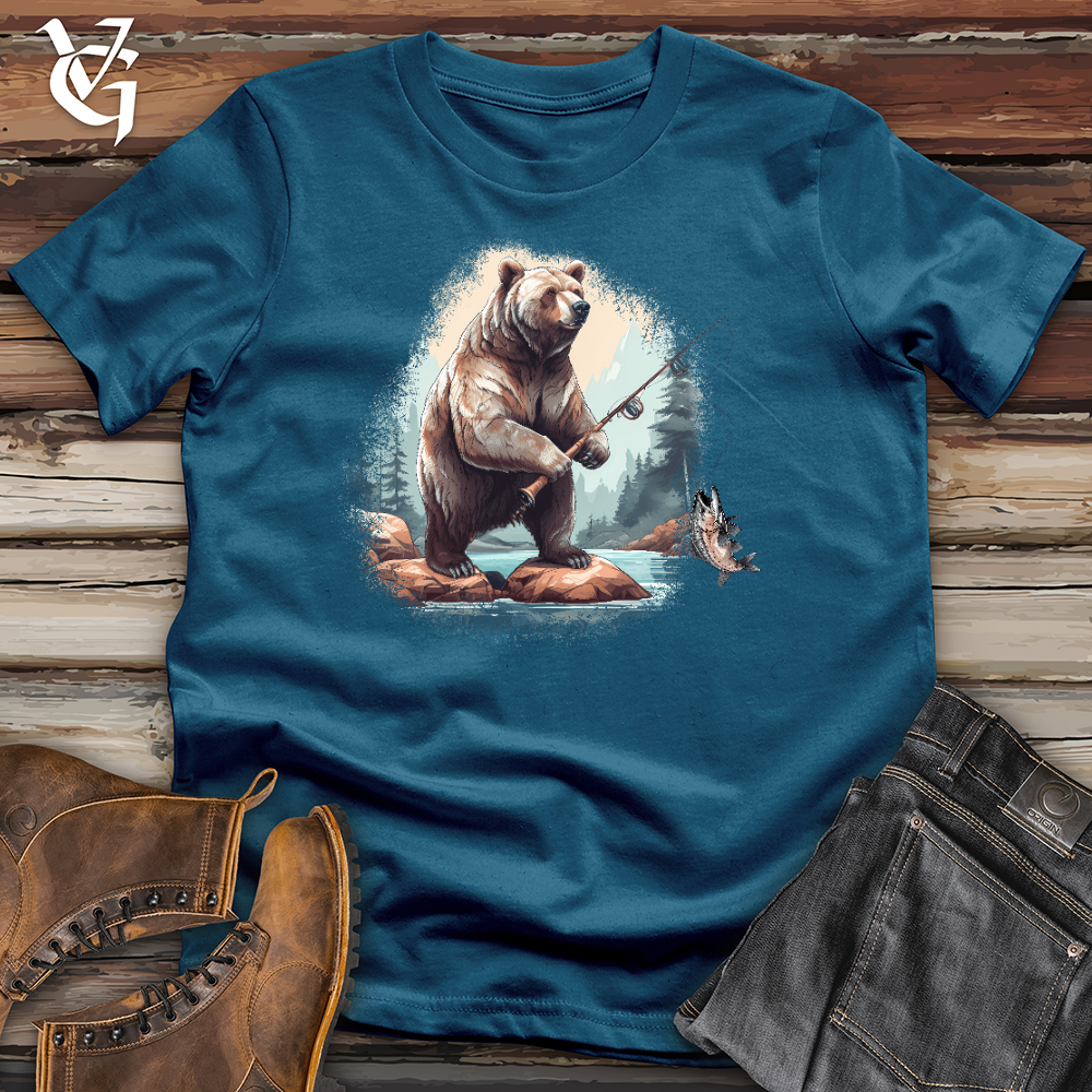 Viking Goods Fishing Bear Cotton Tee Deep Teal / L