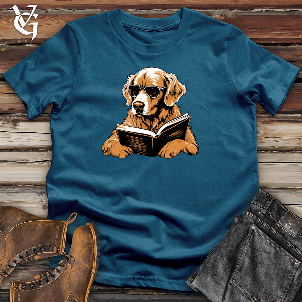 Viking Goods Golden Retriever Literary Escape Cotton Tee Deep Teal / L