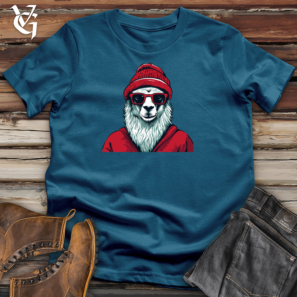 Viking Goods Llama Cozy Vibes Cotton Tee Deep Teal / L