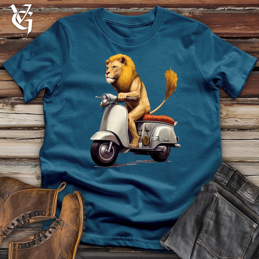 Viking Goods Moped Lion Cotton Tee Deep Teal / L