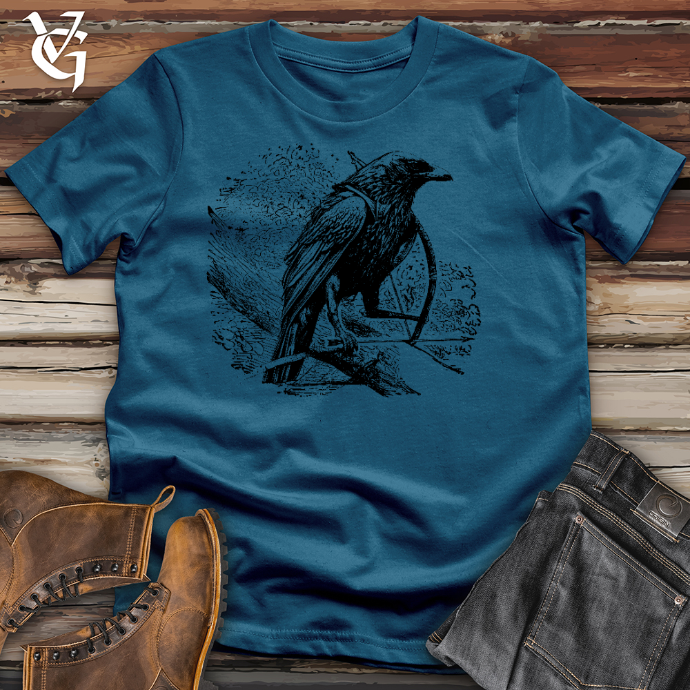 Viking Goods Raven Hood Cotton Tee Deep Teal / L