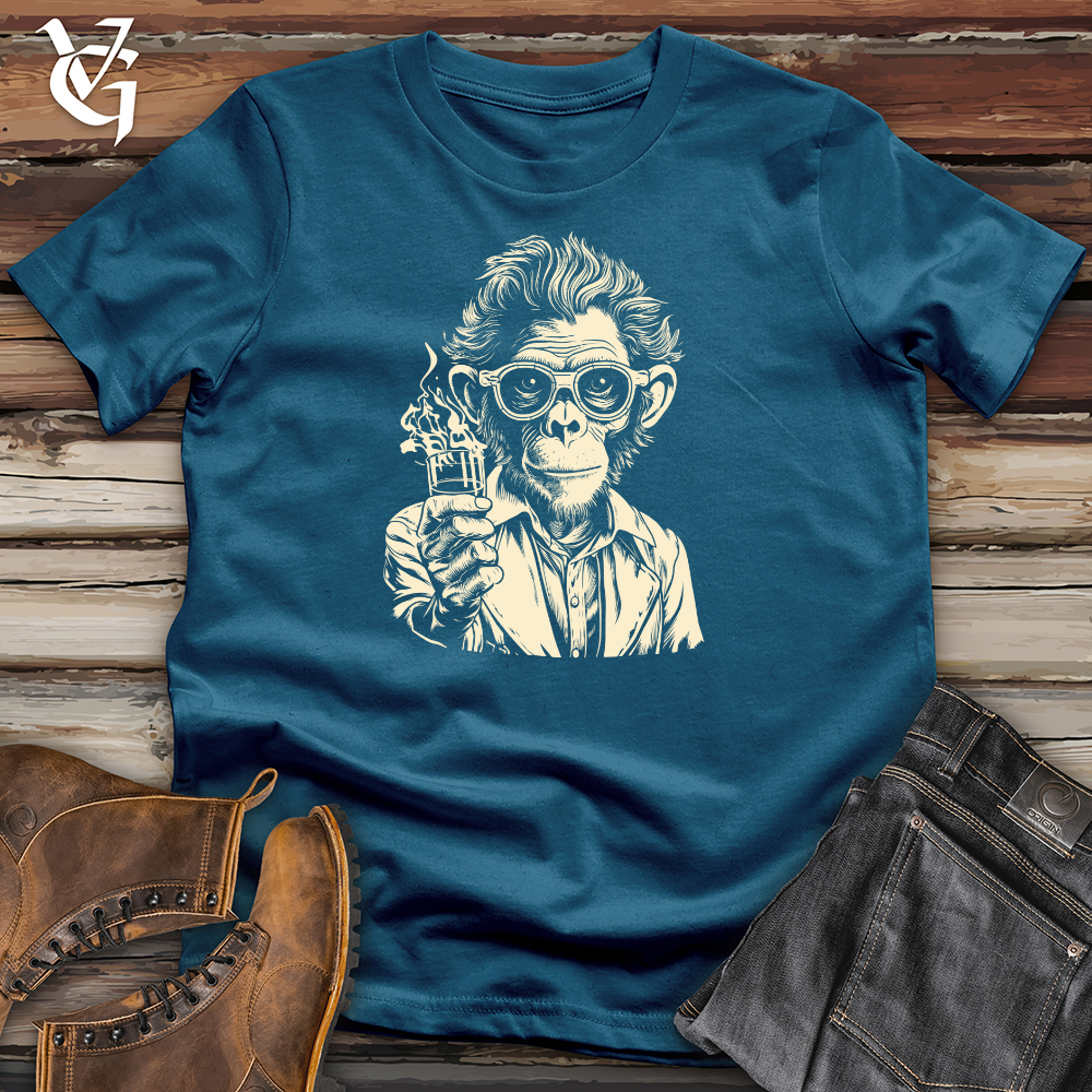 Viking Goods Retro Simian Glassworks Cotton Tee Deep Teal / L