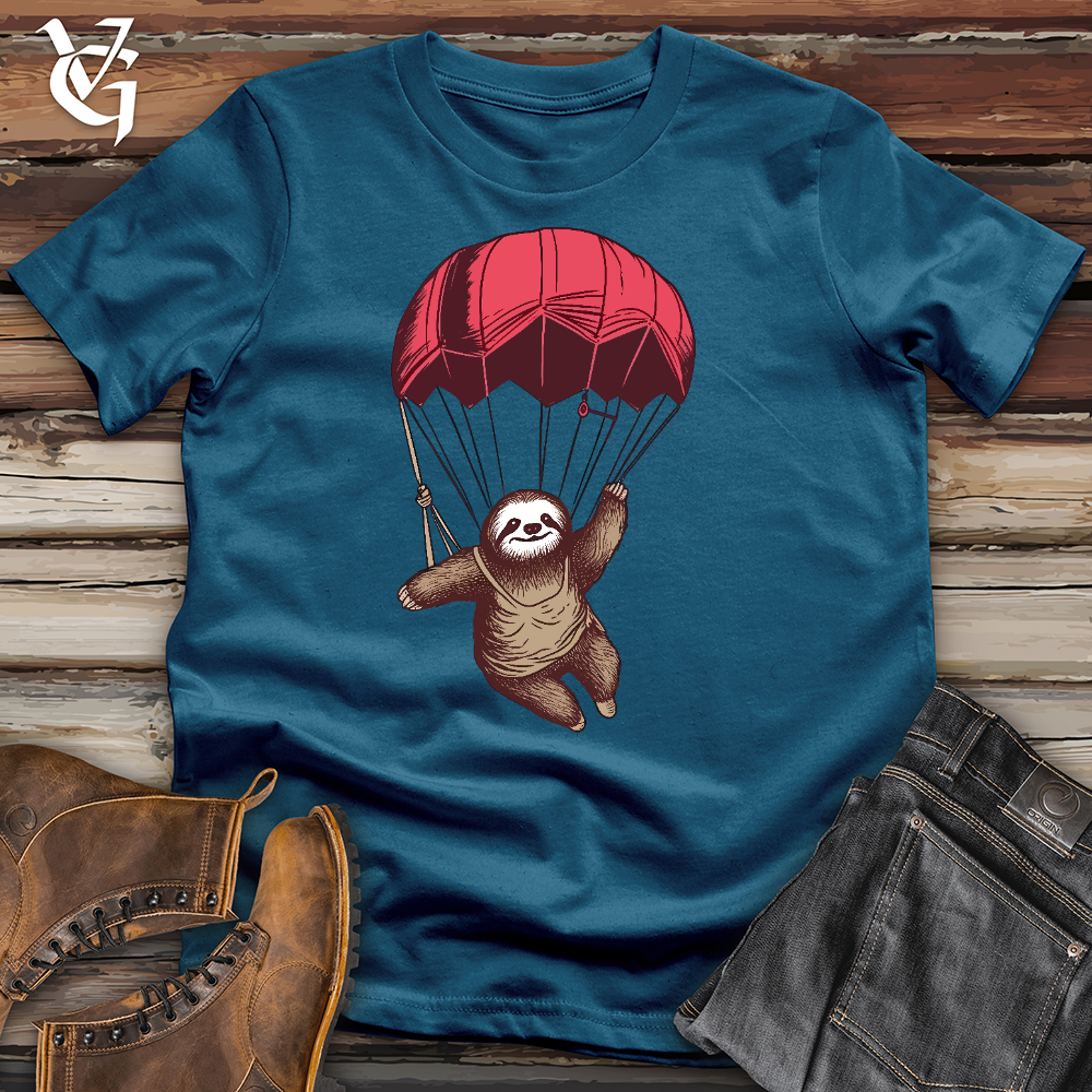 Viking Goods Skydiving Sloth Cotton Tee Deep Teal / L