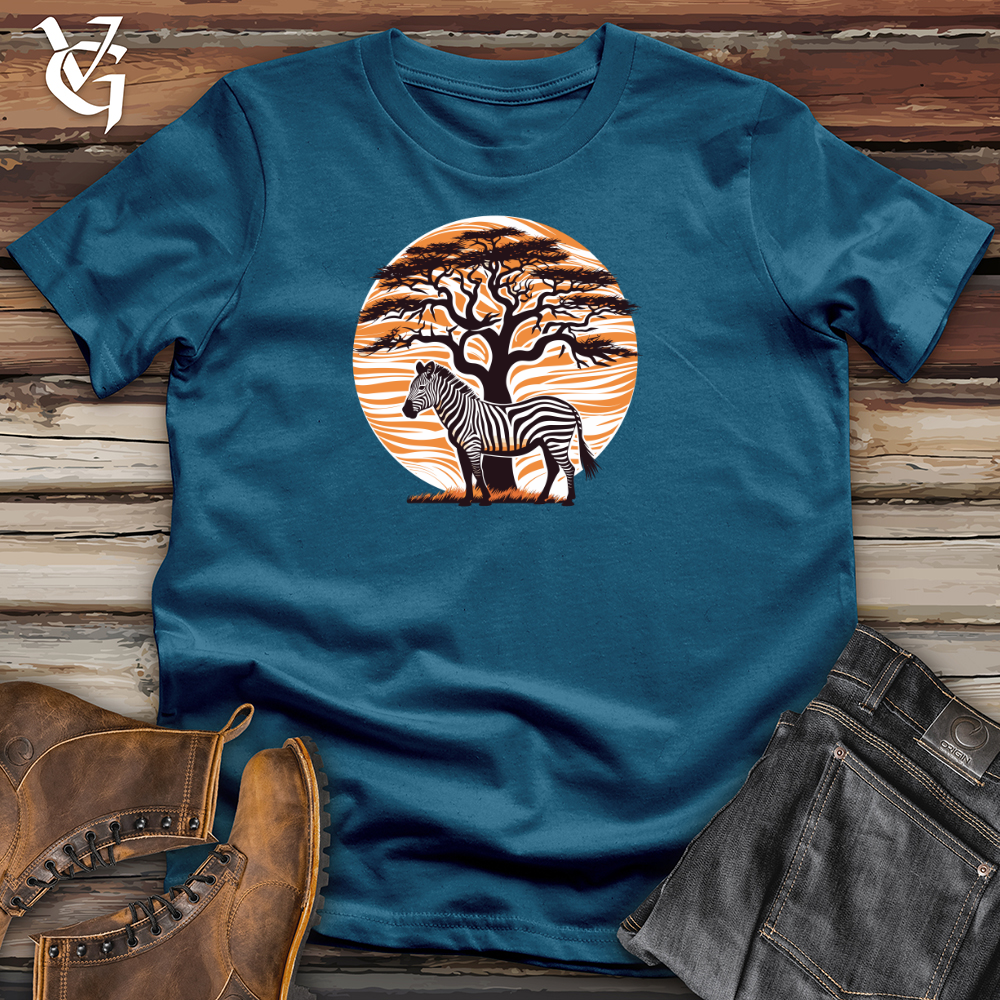 Viking Goods Striped Canopy Zebra Cotton Tee Deep Teal / L