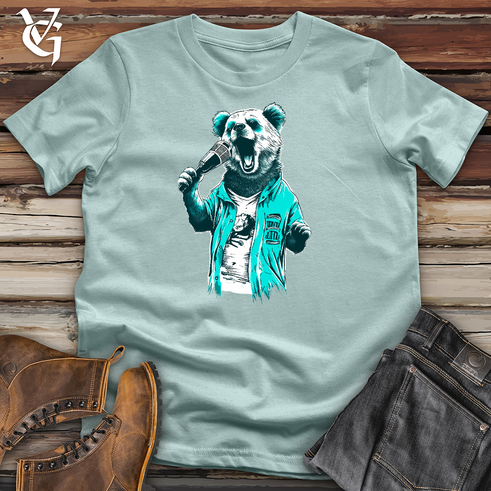 Viking Goods Karaoke Panda Star Cotton Tee Dusty Blue / L