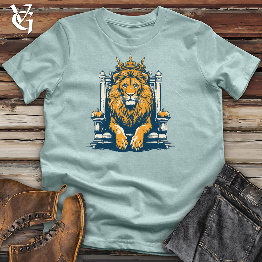 Viking Goods Lion With Crown Cotton Tee Dusty Blue / L