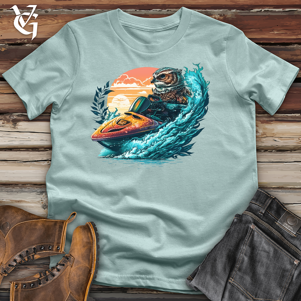 Viking Goods Owl Jet Ski Cotton Tee Dusty Blue / L