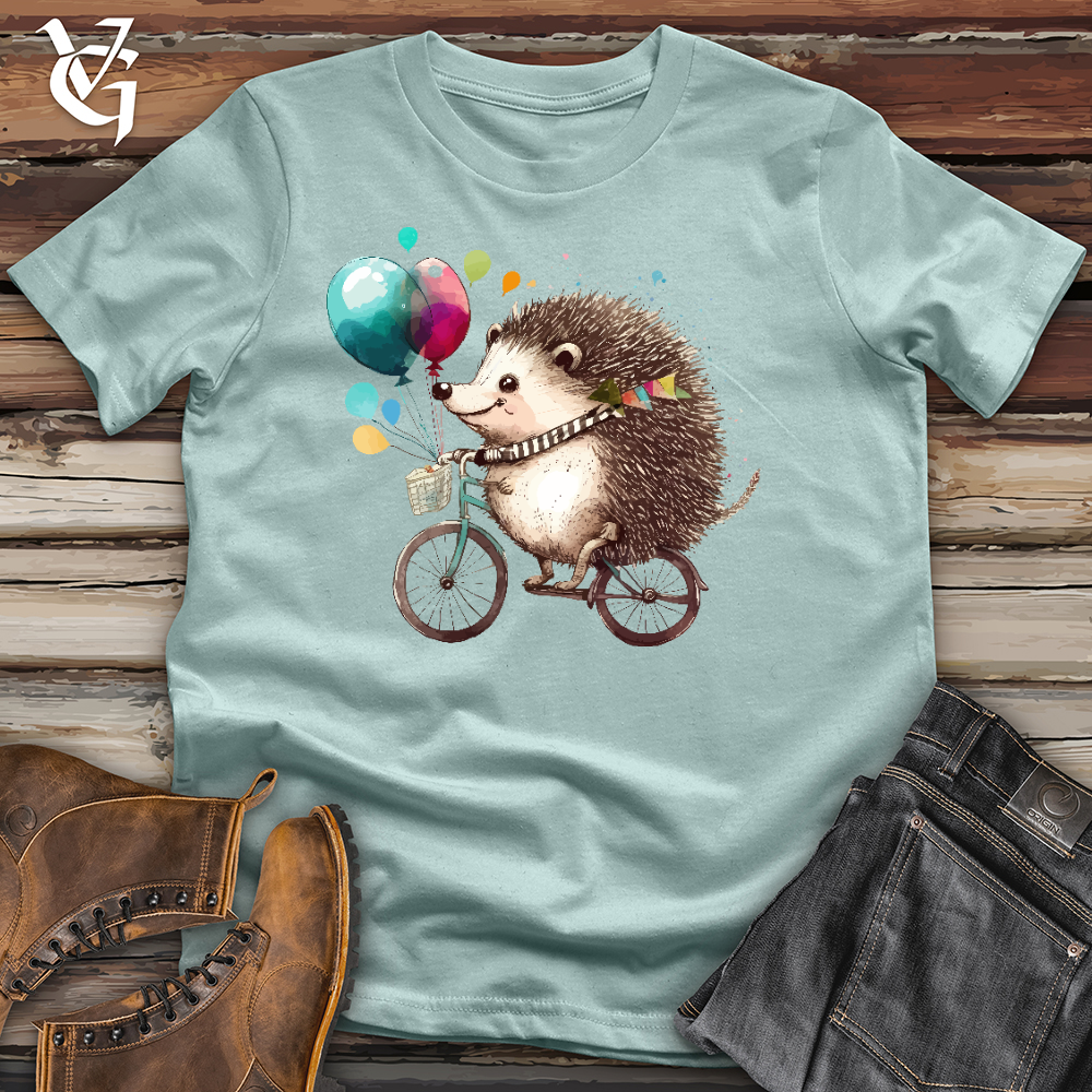 Viking Goods Porcupine Cyclist Cotton Tee Dusty Blue / L