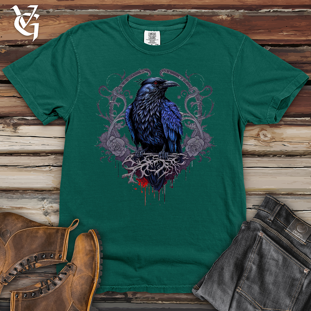 Viking Goods Odins Raven Heavy Cotton Comfort Colors Tee Emerald / L