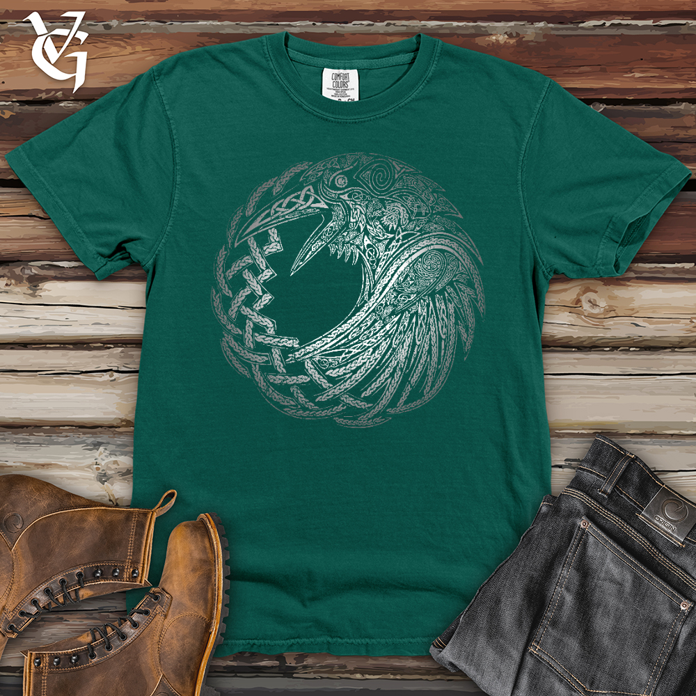 Viking Goods Silver Glass Raven Heavy Cotton Comfort Colors Tee Emerald / L