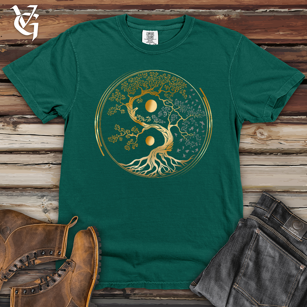 Viking Goods Tree Of Life Yin Yang Heavy Cotton Comfort Colors Tee Emerald / L