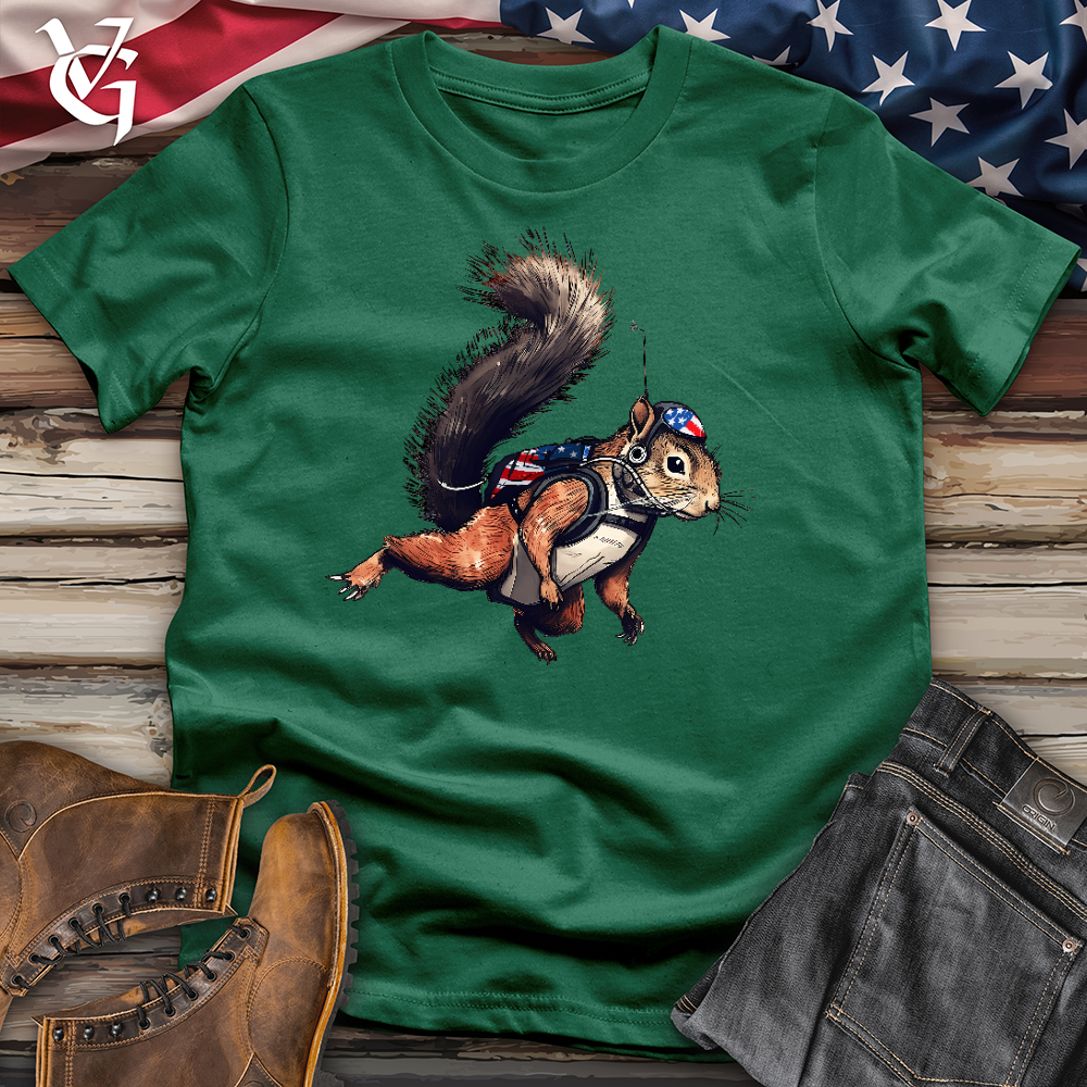 Viking Goods American Skydiving Squirrel Cotton Tee Evergreen / L