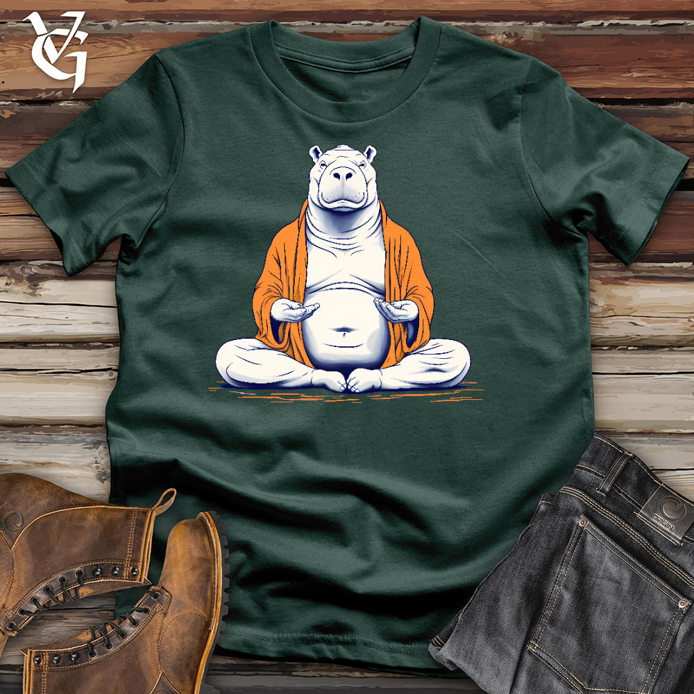 Viking Goods A Meditating Hippo Cotton Tee Forest / L