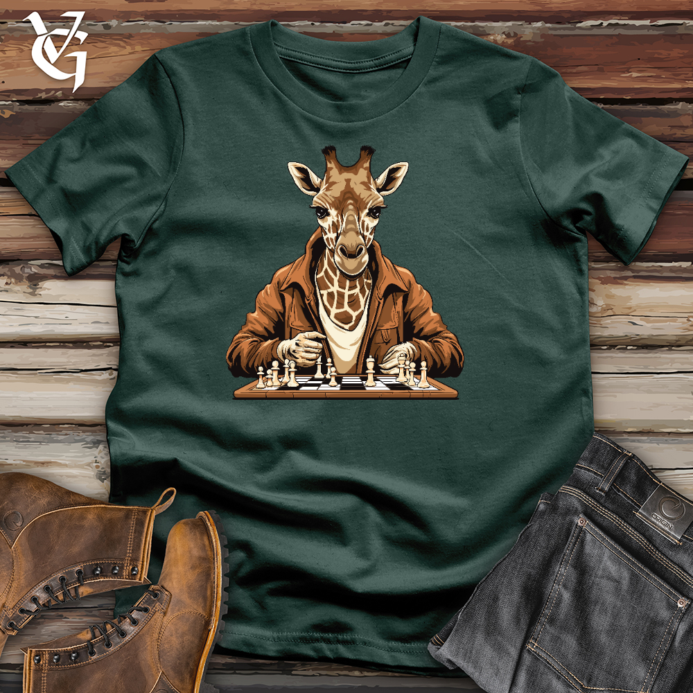 Viking Goods Giraffe Playing Chess Cotton Tee Forest / L