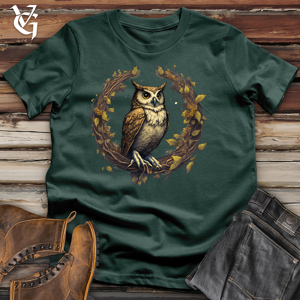 Viking Goods Owl Lunar Wreath Cotton Tee Forest / L