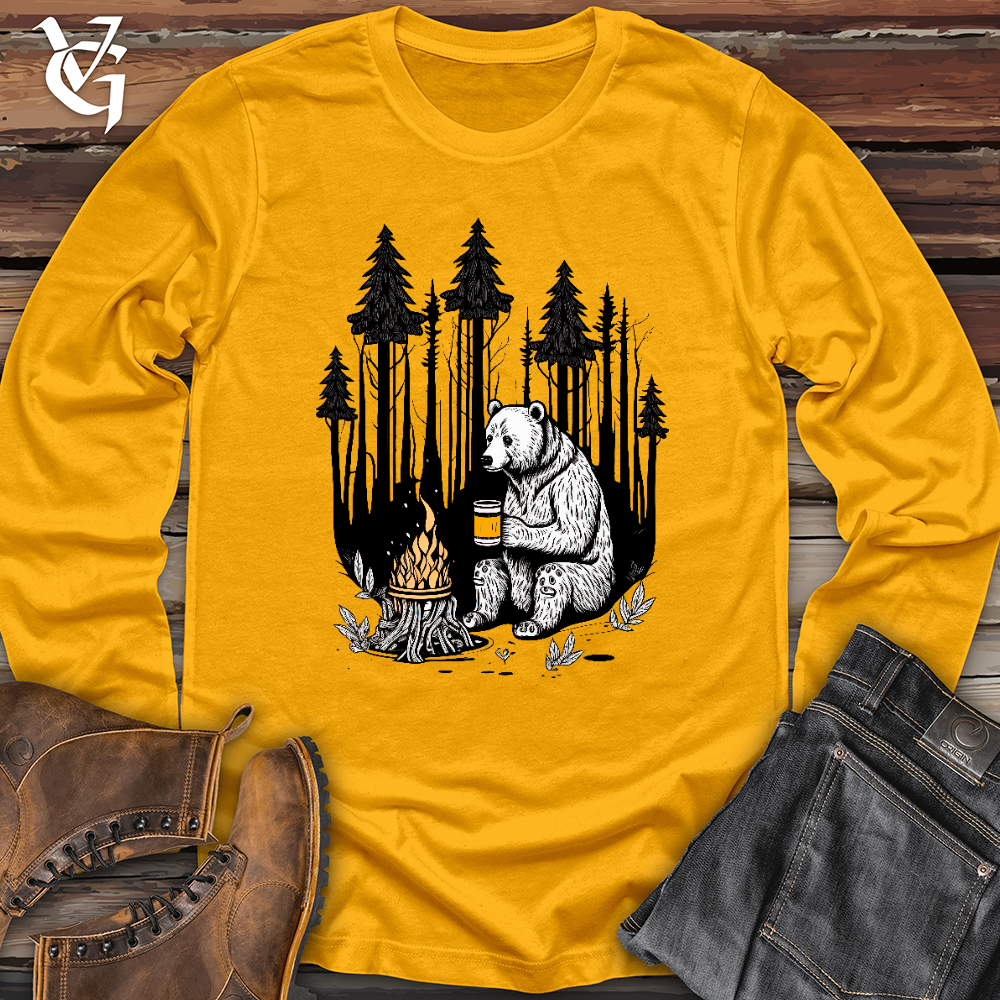 Viking Goods Bear Happy Hour Long Sleeve Gold / L