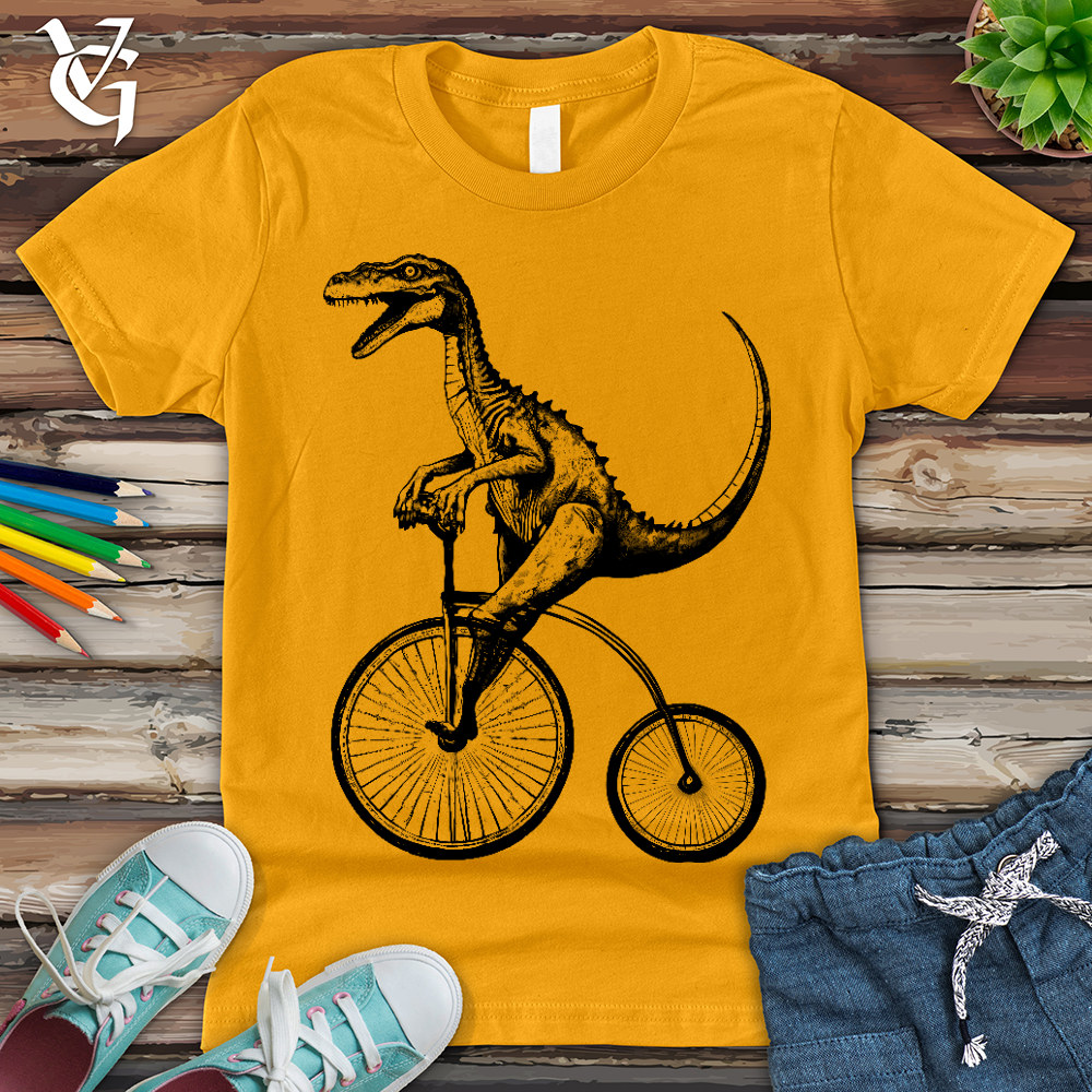 Viking Goods Dinosaur Cyclist Youth Tee Gold / L