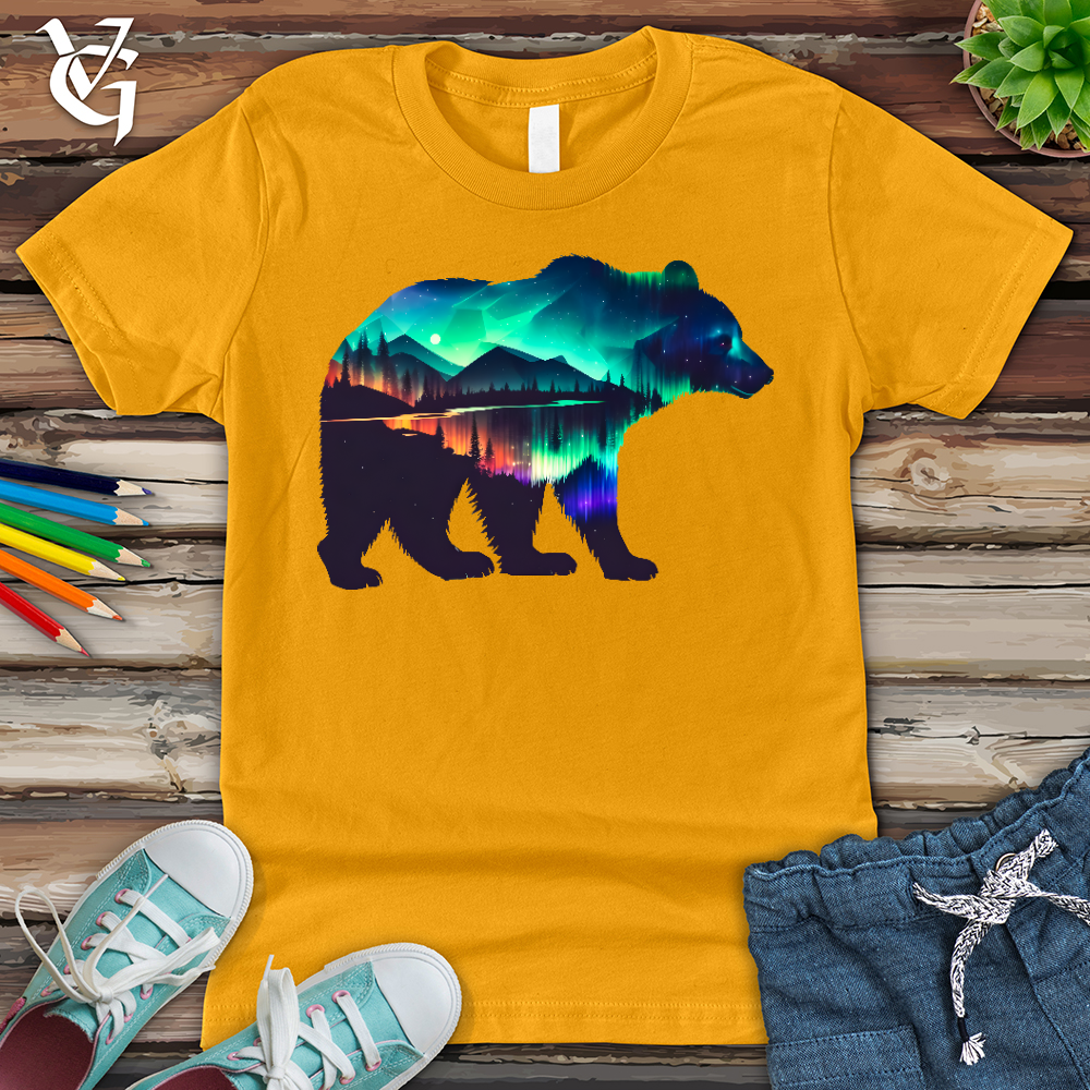 Viking Goods Northern Lights Bear Youth Tee Gold / L