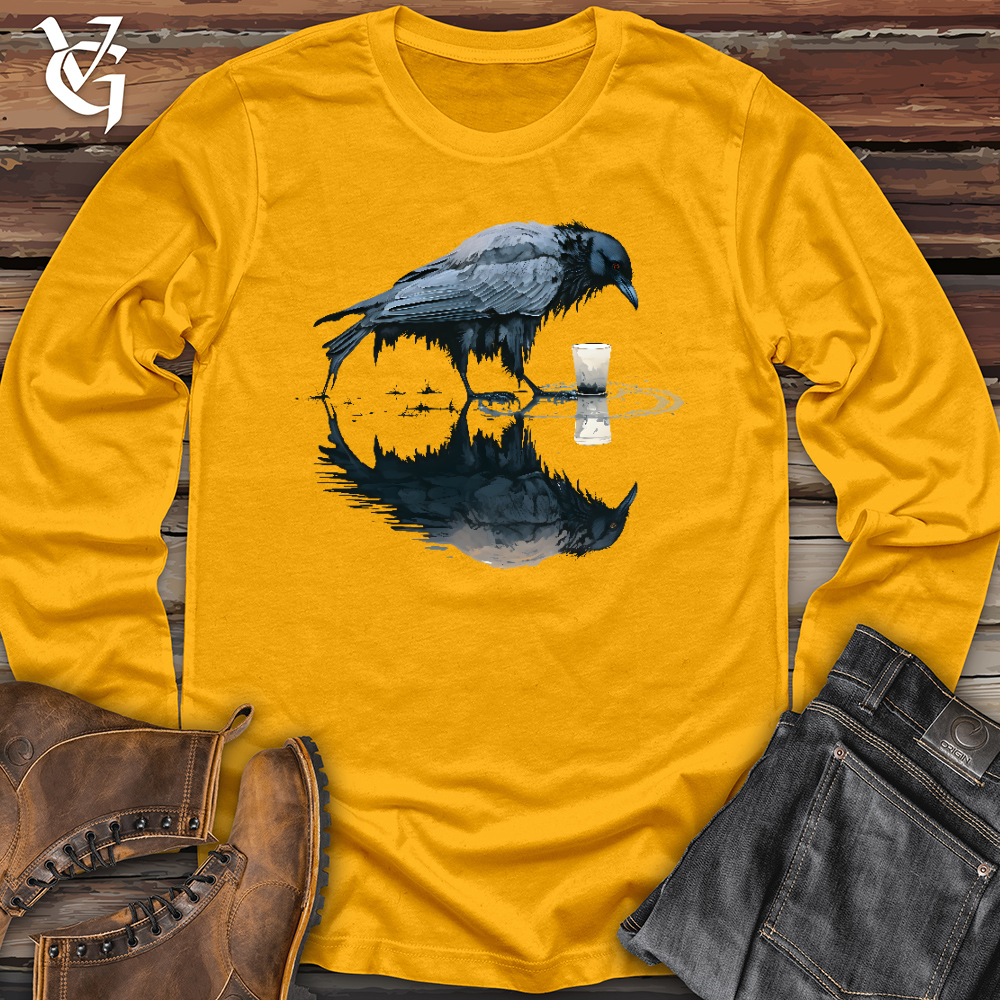 Viking Goods Raven Reflection Long Sleeve Gold / L