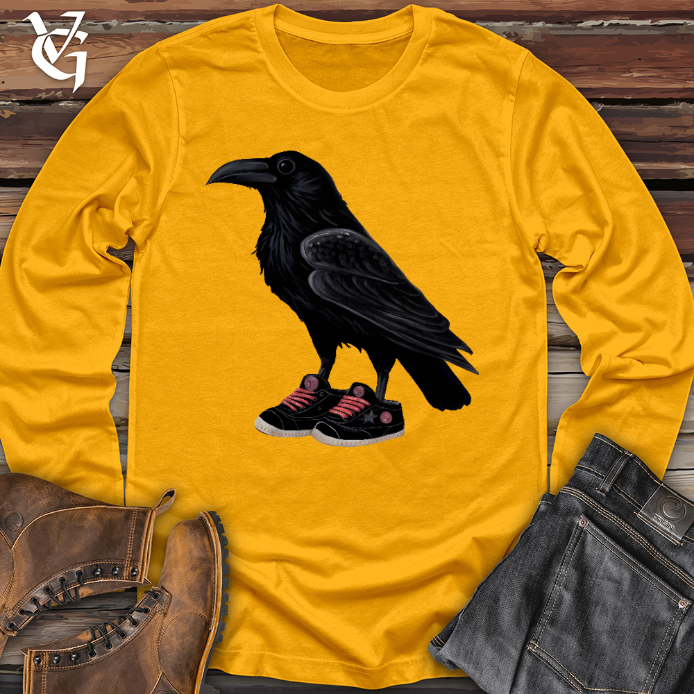 Viking Goods Raven Wearing Sneakers Long Sleeve Gold / L