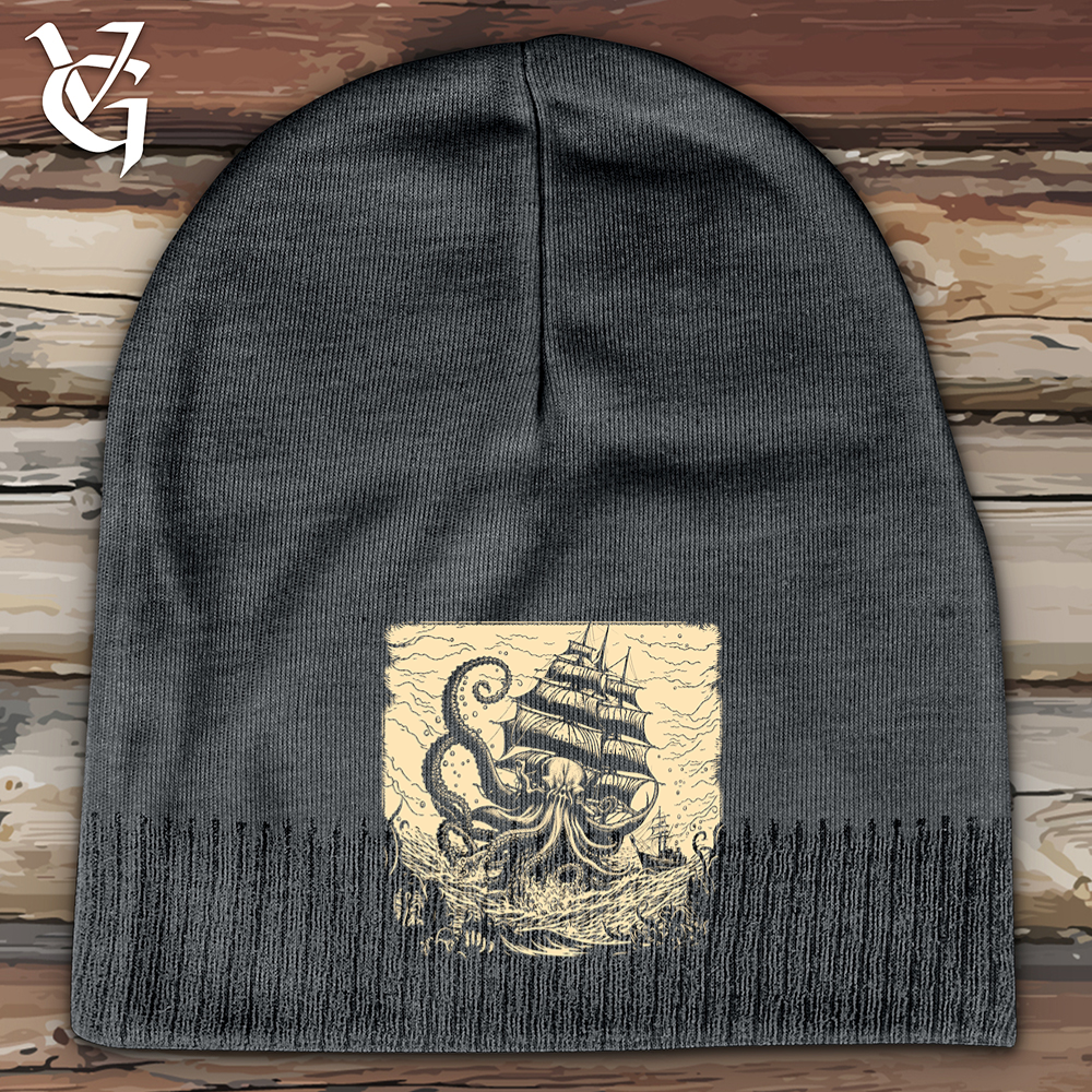 Viking Goods Kraken At Sea Cotton Beanie Graphite