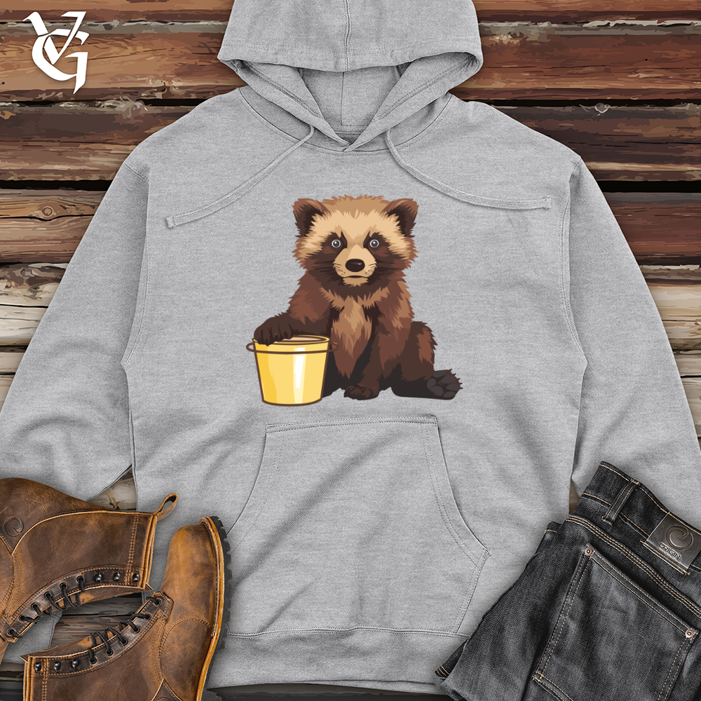 Viking Goods Raccoon Bucket Pal Midweight Hooded Sweatshirt Grey Heather / L