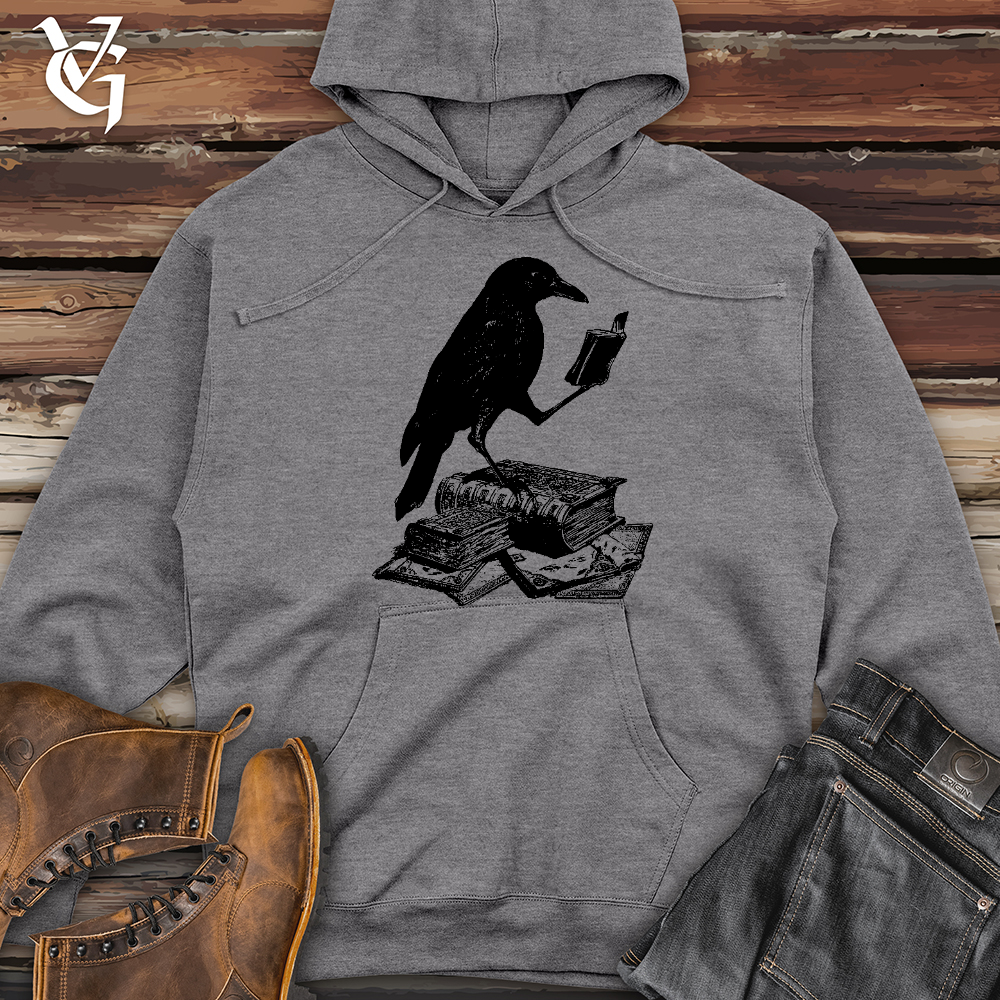 Viking Goods A Little Light Reading Midweight Hooded Sweatshirt Gunmetal Heather / L