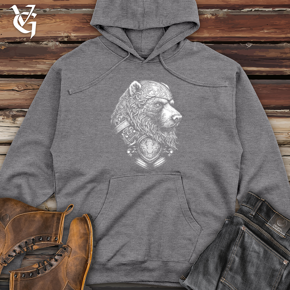 Viking Goods Handsome Celtic Bear Midweight Hooded Sweatshirt Gunmetal Heather / L