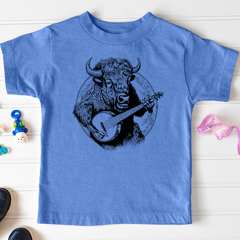 Viking Goods Banjo Bison Toddler Tee Heather Columbia Blue / 2T